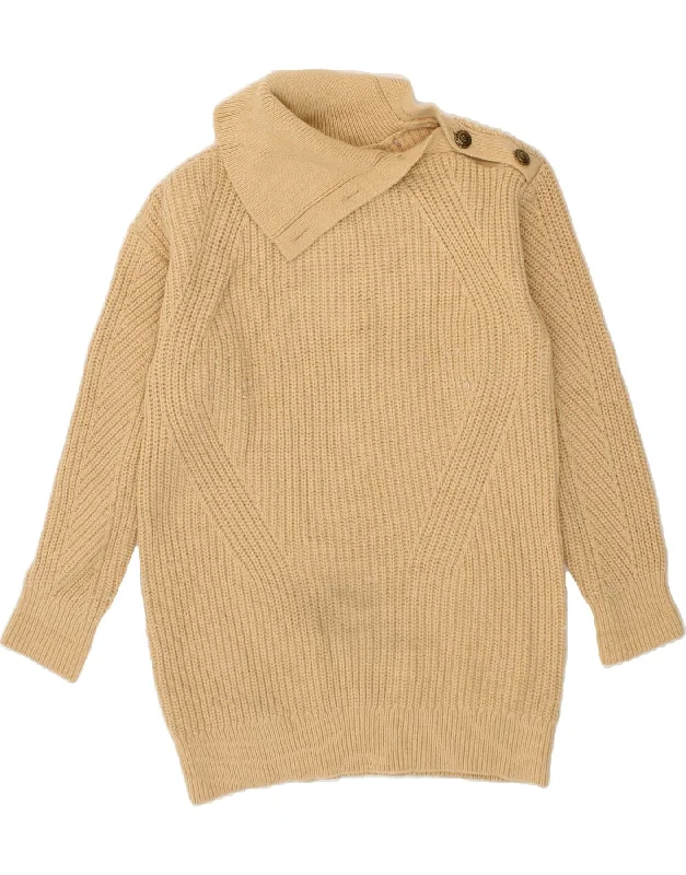 GUESS BY MARCIANO Womens Boat Neck Jumper Sweater UK 14 Medium Beige Graphic Sweater Embroidered Appliqued GUESS BY MARCIANO Womens Boat Neck Jumper Sweater UK 14 Medium Beige Graphic Sweater Embroidered Appliqued
