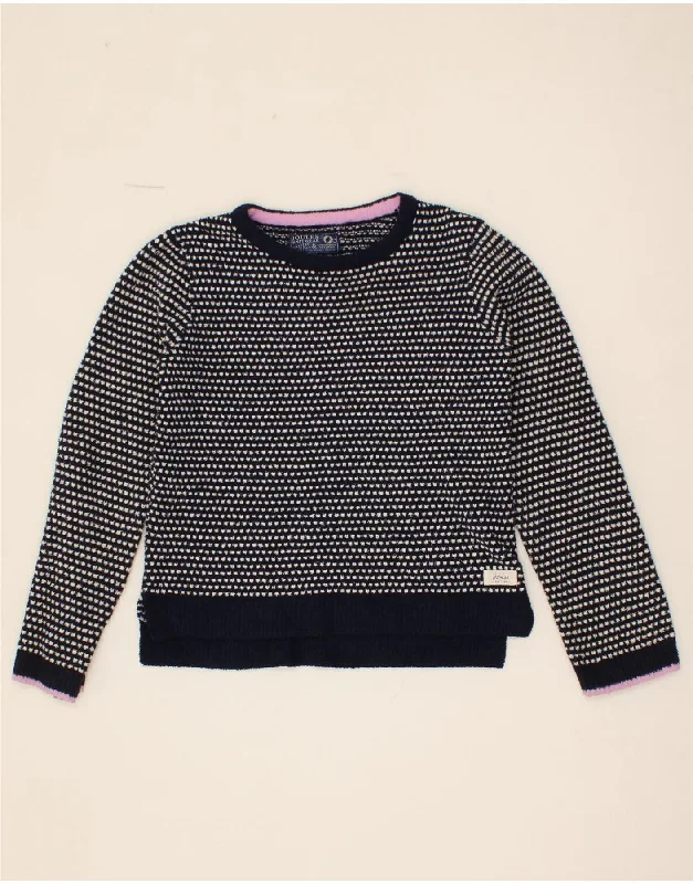JOULES Womens Crop Crew Neck Jumper Sweater UK 8 Small Navy Blue Spotted Neon Metallic Matte JOULES Womens Crop Crew Neck Jumper Sweater UK 8 Small Navy Blue Spotted Neon Metallic Matte