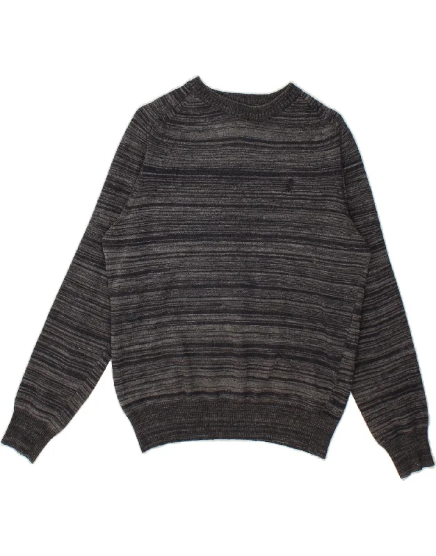 MARLBORO CLASSICS Womens Crew Neck Jumper Sweater UK 14 Large Grey Striped Elasticated Padded Insulated MARLBORO CLASSICS Womens Crew Neck Jumper Sweater UK 14 Large Grey Striped Elasticated Padded Insulated