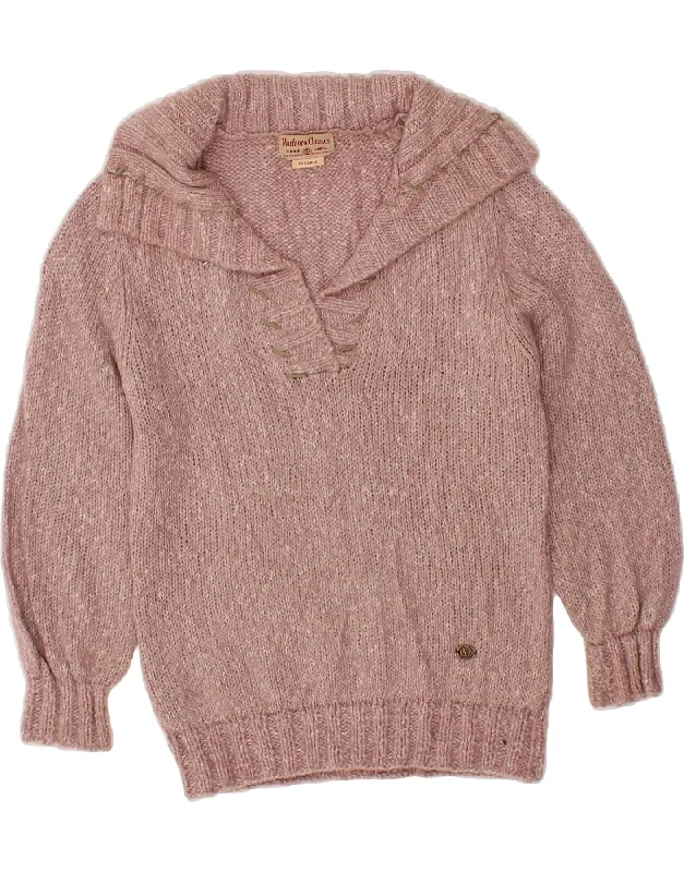 MARLBORO CLASSICS Womens Polo Neck Jumper Sweater UK 20 2XL Pink Hooded Caped Shawl Collar MARLBORO CLASSICS Womens Polo Neck Jumper Sweater UK 20 2XL Pink Hooded Caped Shawl Collar