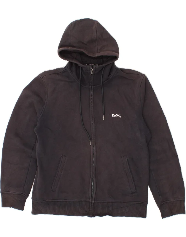 MICHAEL KORS Mens Zip Hoodie Sweater Medium Navy Blue Cotton Velvet Chenille Corduroy MICHAEL KORS Mens Zip Hoodie Sweater Medium Navy Blue Cotton Velvet Chenille Corduroy
