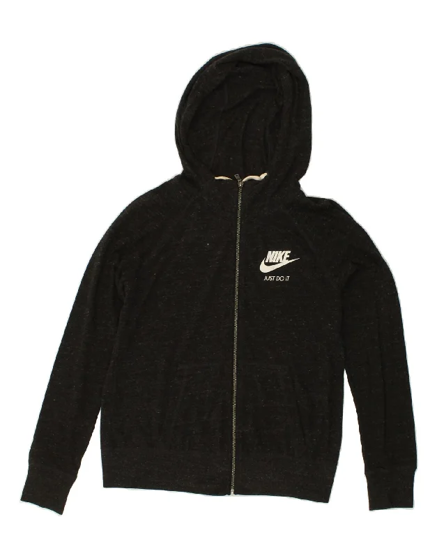 NIKE Womens Zip Hoodie Sweater UK 14 Medium Grey Flecked Cotton Tailored Straight A-Line NIKE Womens Zip Hoodie Sweater UK 14 Medium Grey Flecked Cotton Tailored Straight A-Line