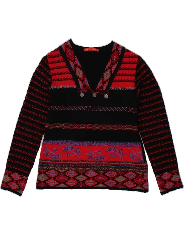 OLIVER PHILIPS Womens V-Neck Jumper Sweater IT 44 Medium Multicoloured Fitted Loose Oversized OLIVER PHILIPS Womens V-Neck Jumper Sweater IT 44 Medium Multicoloured Fitted Loose Oversized