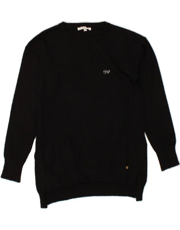 SILVIAN HEACH Womens Crew Neck Jumper Sweater UK 10 Small Black Embroidered Appliqued Beaded SILVIAN HEACH Womens Crew Neck Jumper Sweater UK 10 Small Black Embroidered Appliqued Beaded