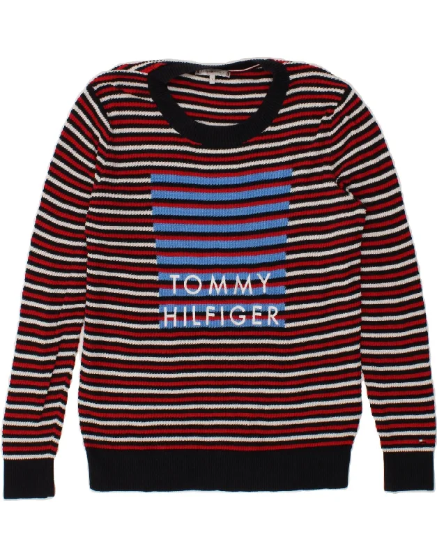TOMMY HILFIGER Womens Graphic Crew Neck Jumper Sweater UK 16 Large Red Long Sweater Short Sweater Cropped Sweater TOMMY HILFIGER Womens Graphic Crew Neck Jumper Sweater UK 16 Large Red Long Sweater Short Sweater Cropped Sweater