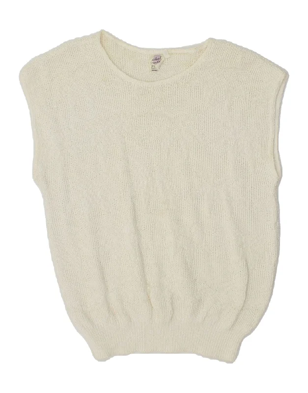 VINTAGE Womens Crew Neck Jumper Sweater IT 42/44 Medium Off White Print Jacquard Patchwork VINTAGE Womens Crew Neck Jumper Sweater IT 42/44 Medium Off White Print Jacquard Patchwork