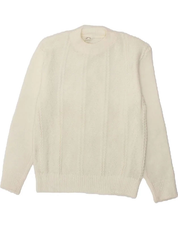 VINTAGE Womens Crew Neck Jumper Sweater IT 46 Large Off White Polyacrylic Elegant Classic Vintage VINTAGE Womens Crew Neck Jumper Sweater IT 46 Large Off White Polyacrylic Elegant Classic Vintage