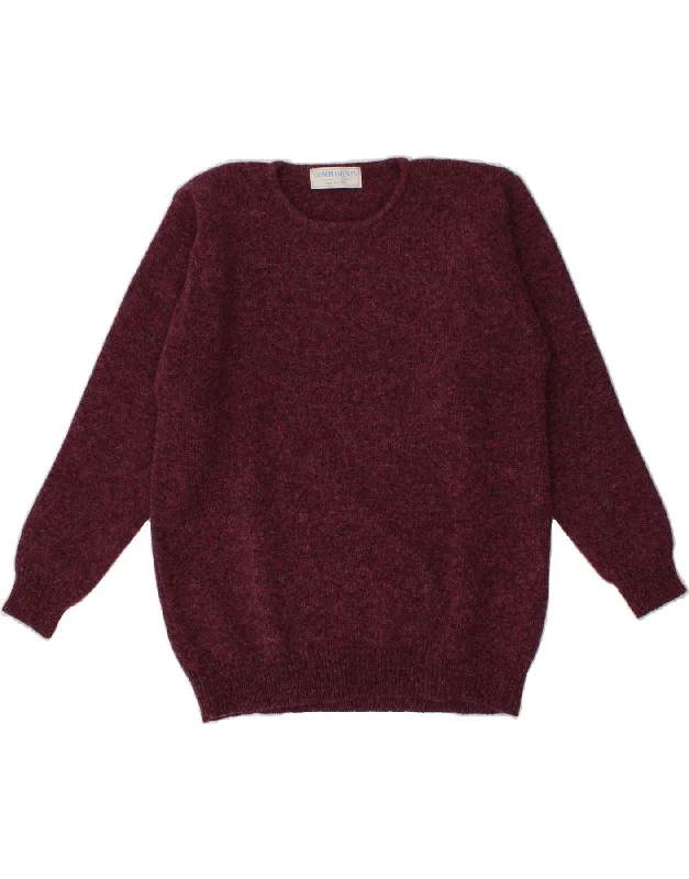 VINTAGE Womens Crew Neck Jumper Sweater UK 16 Large Maroon Flecked Boxy Sweater Fitted Sweater A-Line VINTAGE Womens Crew Neck Jumper Sweater UK 16 Large Maroon Flecked Boxy Sweater Fitted Sweater A-Line