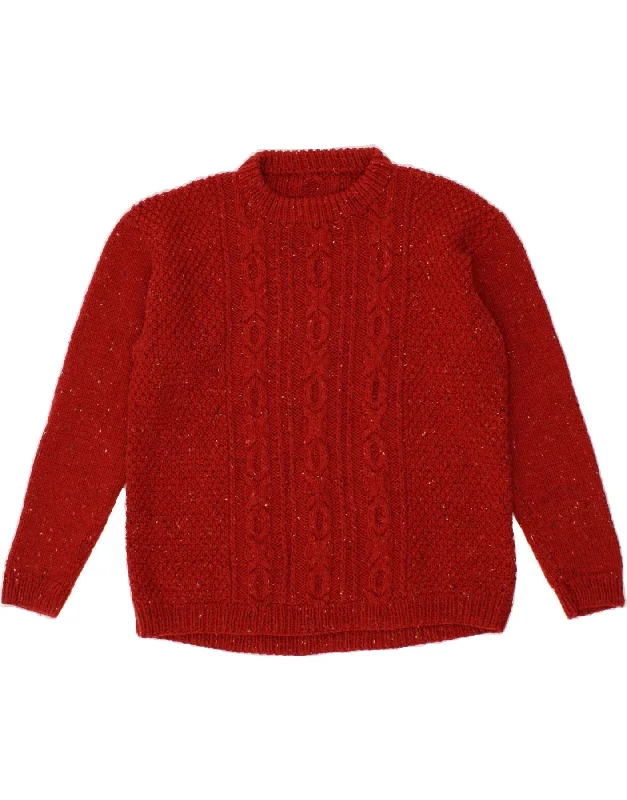 VINTAGE Womens Crew Neck Jumper Sweater UK 18 XL Red Flecked Beaded Sweater Sequined Faux Fur VINTAGE Womens Crew Neck Jumper Sweater UK 18 XL Red Flecked Beaded Sweater Sequined Faux Fur
