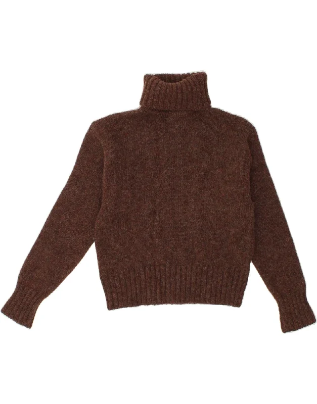 VINTAGE Womens Roll Neck Jumper Sweater UK 14 Medium Brown Wool Oversized Loose Flowy VINTAGE Womens Roll Neck Jumper Sweater UK 14 Medium Brown Wool Oversized Loose Flowy