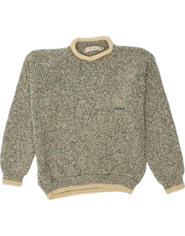 VINTAGE Womens Turtle Neck Jumper Sweater UK 16 Large Green Flecked Silk Blend Satin Velvet VINTAGE Womens Turtle Neck Jumper Sweater UK 16 Large Green Flecked Silk Blend Satin Velvet