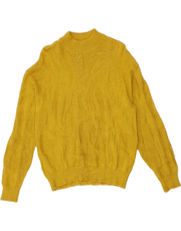VINTAGE Womens Turtle Neck Jumper Sweater UK 16 Large Yellow Polyacrylic Velvet Chenille Corduroy VINTAGE Womens Turtle Neck Jumper Sweater UK 16 Large Yellow Polyacrylic Velvet Chenille Corduroy