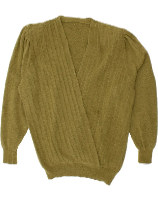 VINTAGE Womens V-Neck Jumper Sweater IT 54 3XL Green Cotton Cable Knit Ribbed Knit Lace Knit VINTAGE Womens V-Neck Jumper Sweater IT 54 3XL Green Cotton Cable Knit Ribbed Knit Lace Knit