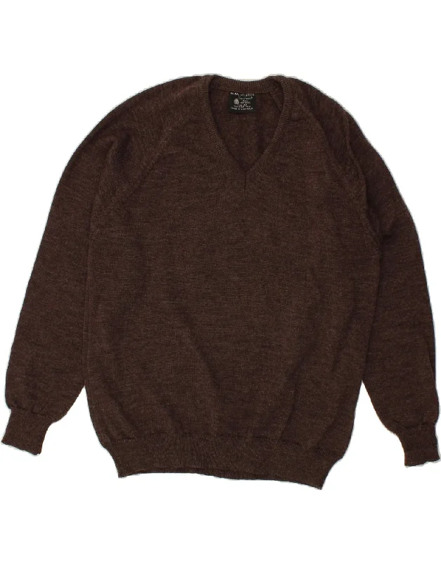 VINTAGE Womens V-Neck Jumper Sweater UK 20 2XL Brown Wool Fleece Sweater Nylon Polyester VINTAGE Womens V-Neck Jumper Sweater UK 20 2XL Brown Wool Fleece Sweater Nylon Polyester