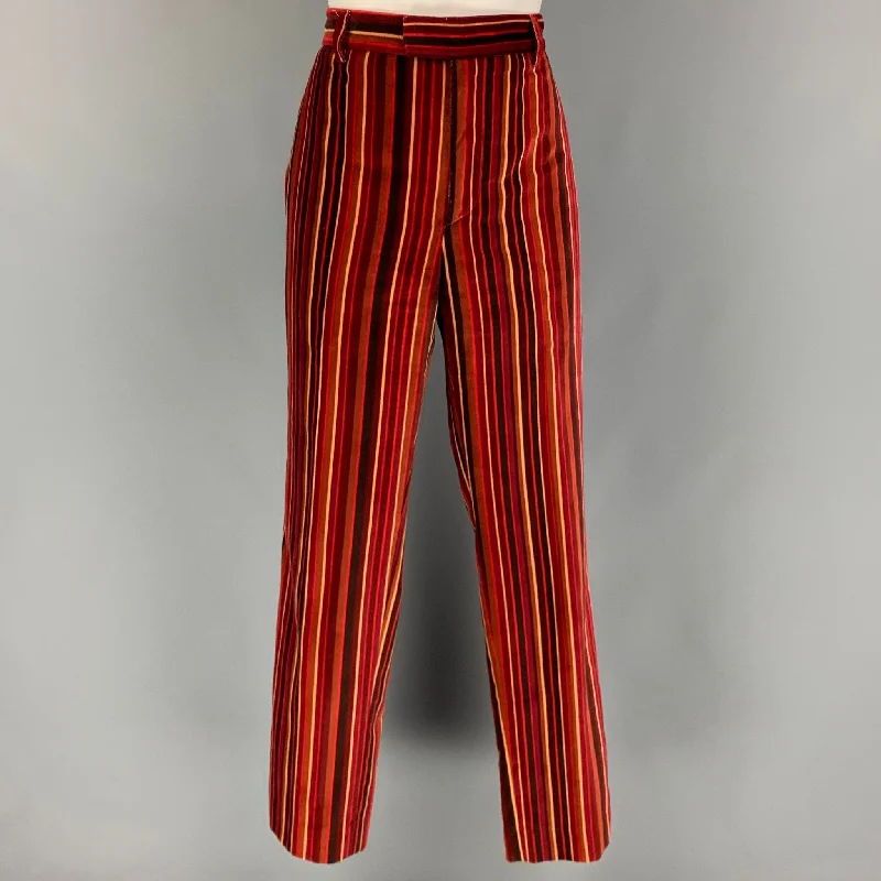 AGNÈS B. Size 8 Multi-Color Cotton Stripe Zip Fly Dress Pants Trousers Office Stylish AGNÈS B. Size 8 Multi-Color Cotton Stripe Zip Fly Dress Pants Trousers Office Stylish