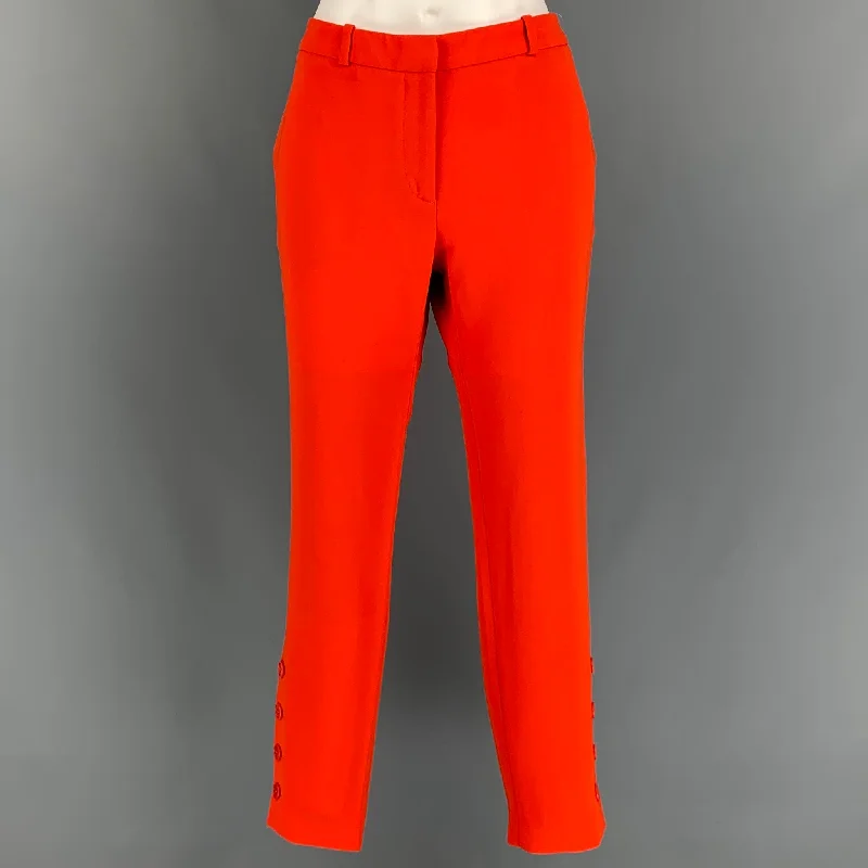 ALTUZARRA Size 4 Orange Triacetate Blend Dress Pants Trousers Handmade Artisanal