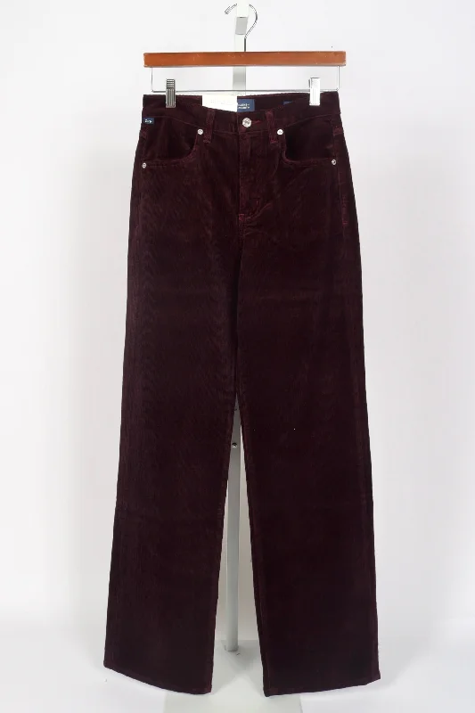 Annina Corduroy 33 Zip Fly Trouser - Bordeaux Trousers Denim Blue