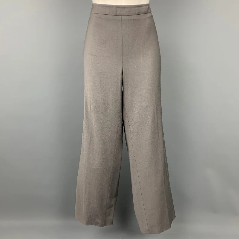 ARMANI COLLEZIONI Size 14 Grey Wool Blend Wide Leg Dress Pants Trousers Pleated Formal ARMANI COLLEZIONI Size 14 Grey Wool Blend Wide Leg Dress Pants Trousers Pleated Formal