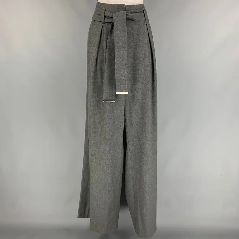 ARMANI COLLEZIONI Size XL Grey Heather Wide Leg Dress Pants Trousers Custom Made
