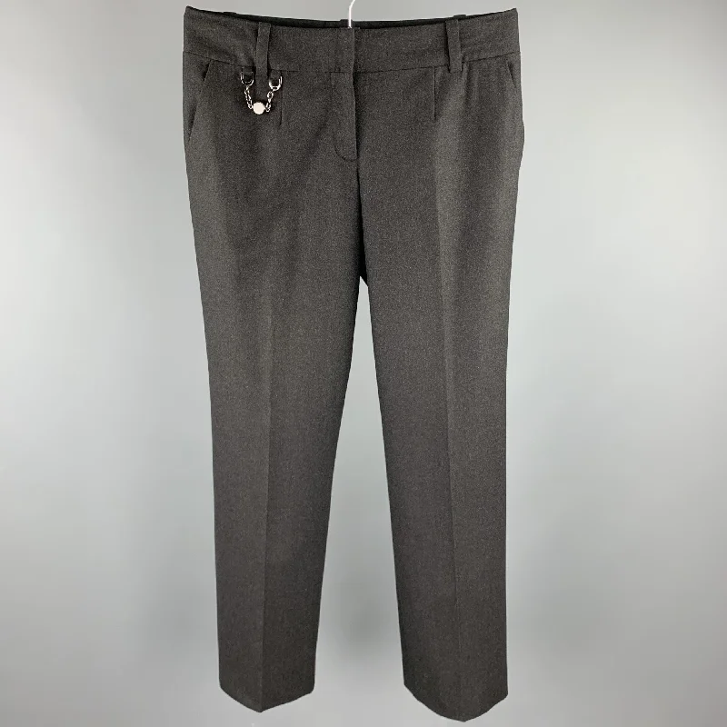 CELINE Size 4 Charcoal Wool Wide Leg Dress Pants Trousers versatile functional