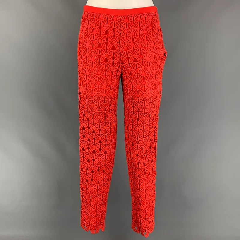 CHEAP AND CHIC by MOSCHINO Size 6 Coral Triacetate Blend Guipure Dress Pants Trousers versatile functional