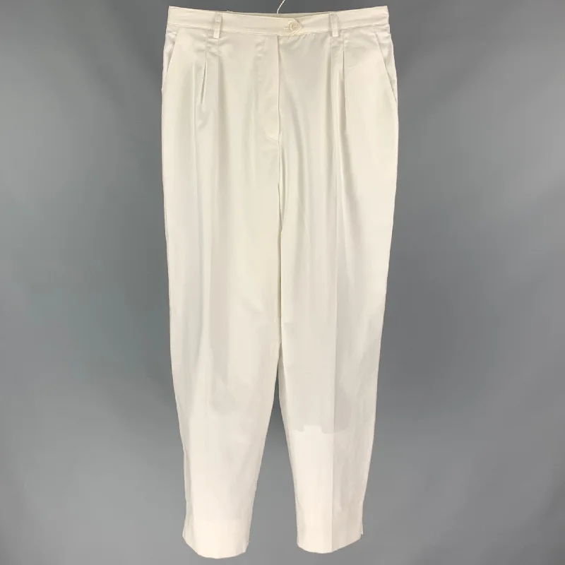 CHRISTIAN DIOR Size 31 White Pleated High Waisted Wide Leg Dress Pants Trousers Chinos Classic CHRISTIAN DIOR Size 31 White Pleated High Waisted Wide Leg Dress Pants Trousers Chinos Classic