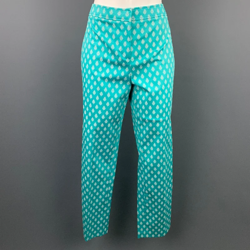 DONCASTER SIGNATURE Size 2 Blue & White Tapestry Cropped Cotton Dress Pants Trousers Mesh Breathable DONCASTER SIGNATURE Size 2 Blue & White Tapestry Cropped Cotton Dress Pants Trousers Mesh Breathable