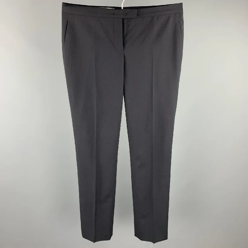 JIL SANDER Size 6 Black Straight Leg Dress Pants Trousers luxurious high-end