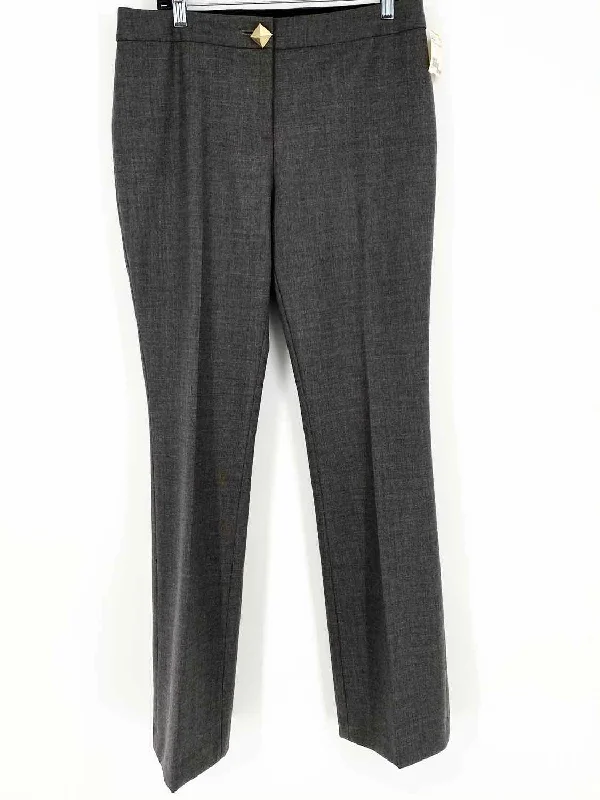 Kate Spade Gray Straight Wool Blend Size 12 Dress Pants Trousers Satin Smooth