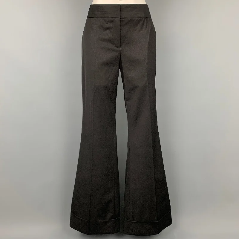 KAUFMAN FRANCO Size 10 Black Wool Wide Leg Dress Pants Trousers versatile all-occasion KAUFMAN FRANCO Size 10 Black Wool Wide Leg Dress Pants Trousers versatile all-occasion