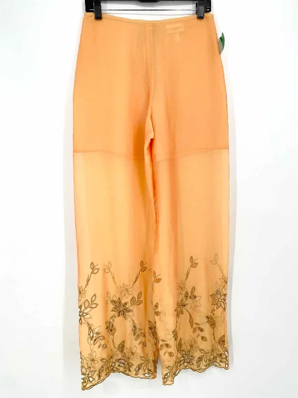 La Perla Women's Orange Polyester Blend Embroidered Size 44/8 Trousers Trousers practical easy-care