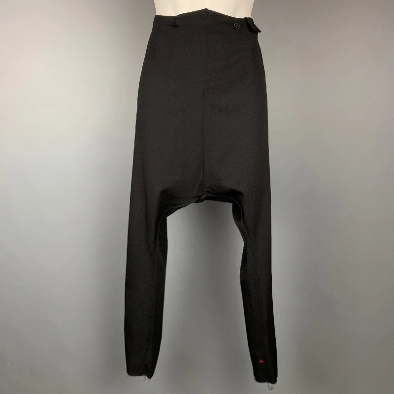 M.A+ Size S Black Drop-Crotch Dress Pants Trousers Bridal Satin