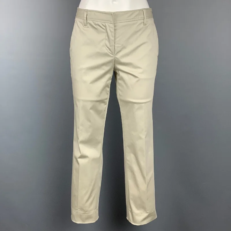MIU MIU Size 2 Beige Cotton Blend Narrow Leg Dress Pants Trousers Office Stylish