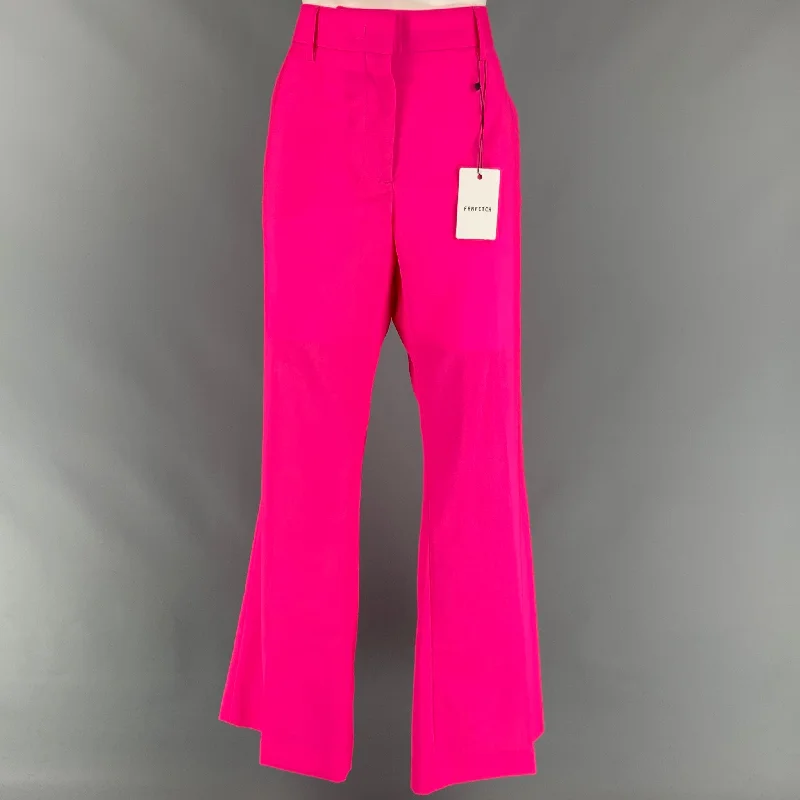 MSGM Size 12 Fuchsia Virgin Wool Dress Pants Trousers sophisticated sleek