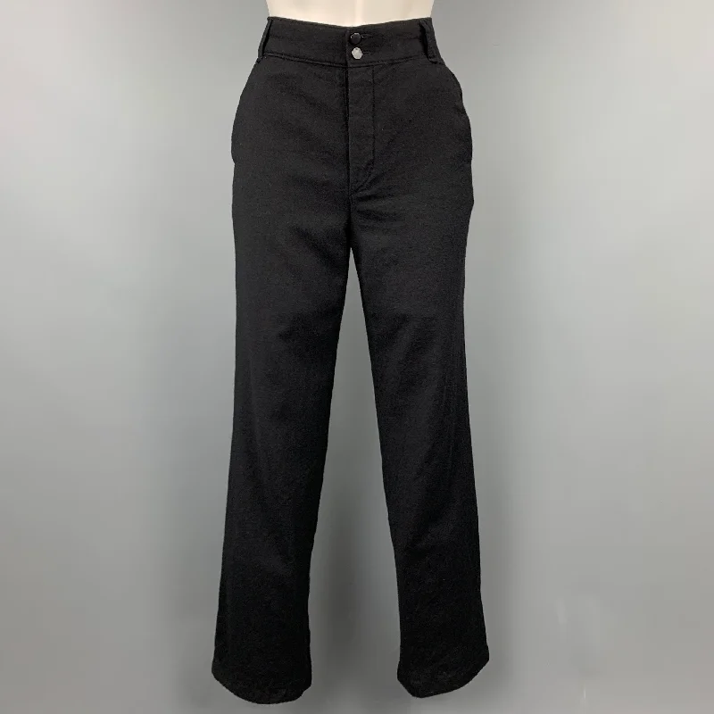 RAG & BONE Size 4 Black Wool Straight Leg Dress Pants Trousers Culottes Wide Leg