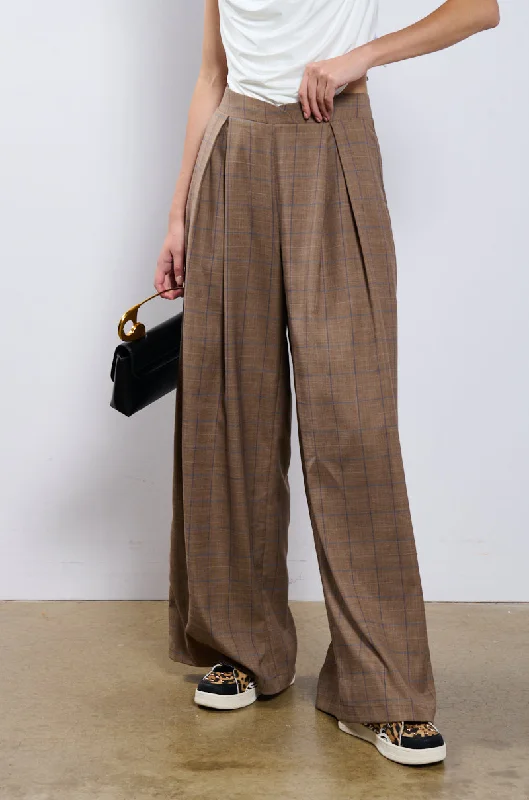 REPORTING TO BUSINESS PLAID TROUSER Trousers Mesh Breathable