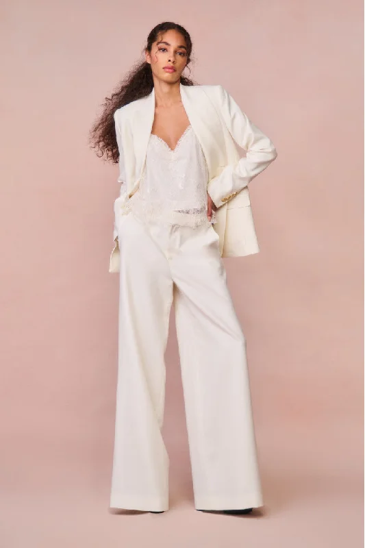 Samuela Wide Leg Trouser - CREAM Trousers Designer Luxury