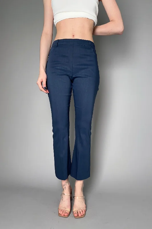 SATIN FINISH LINEN TROUSERS IN NAVY Trousers Favorite Customer