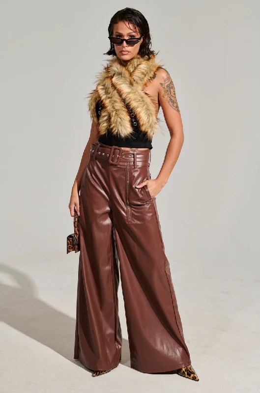 SHAINA FAUX LEATHER TROUSER Trousers versatile all-occasion