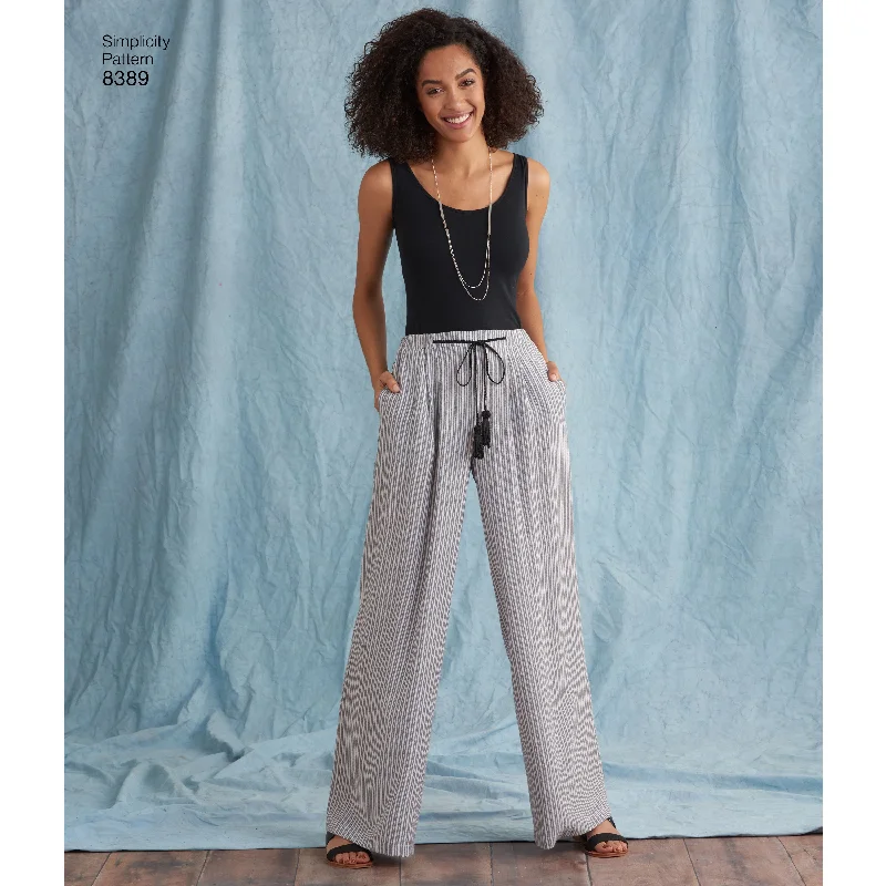 Simplicity Trousers and Shorts S8389 Trousers Floral Bohemian