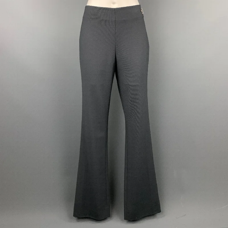 VERSACE CLASSIC Size 6 Grey Wool Blend Dress Pants Trousers Plaid Checkered