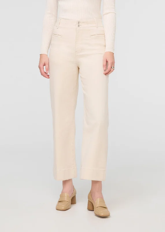 LuxTwill High Rise Trouser - Ecru Trousers Trousers Formal