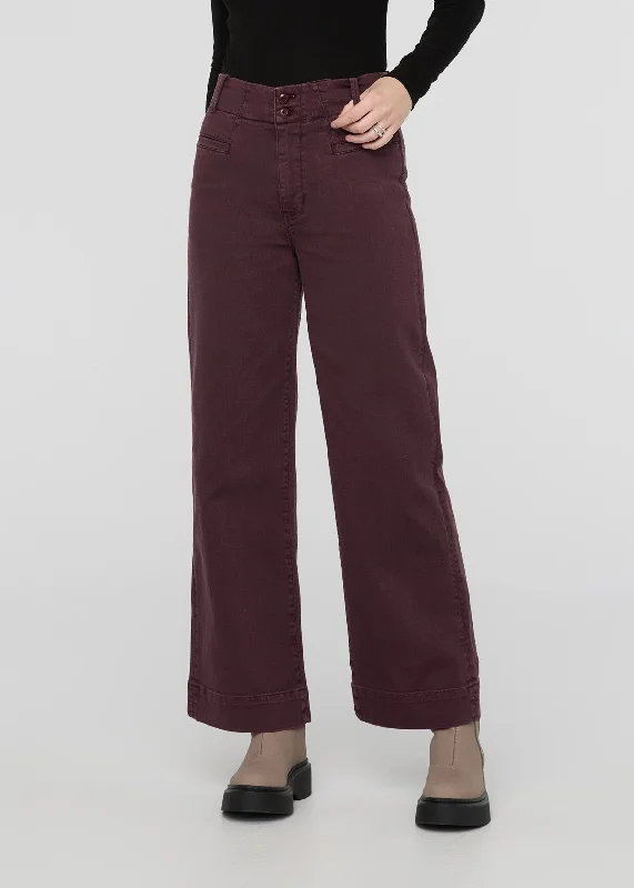 LuxTwill High Rise Trouser - Raisin Trousers Evening Elegant