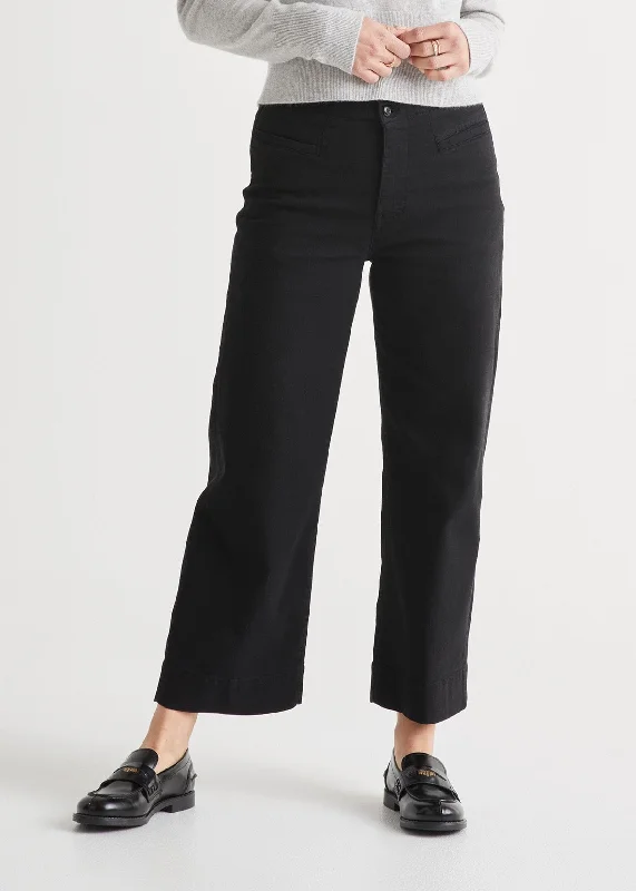 LuxTwill High Rise Trouser Trousers Solid Black