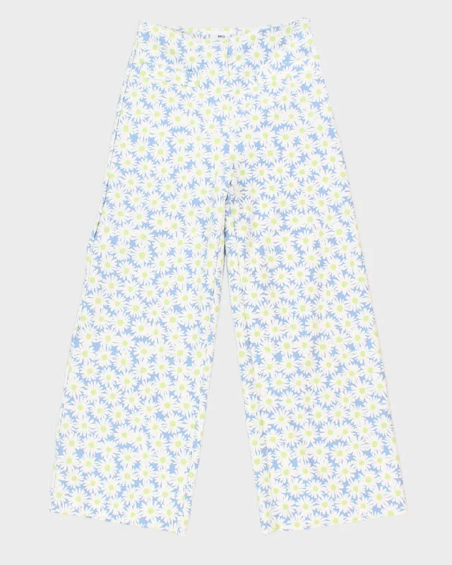 Women's Mango High Waisted Floral Trousers - S Trousers Pleated Formal