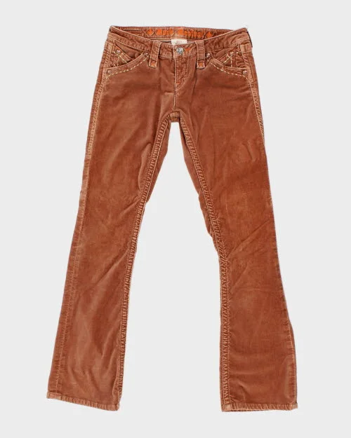 Y2k 00s Rock Revival Velour Trousers - W28 L31 Trousers Winter Warm